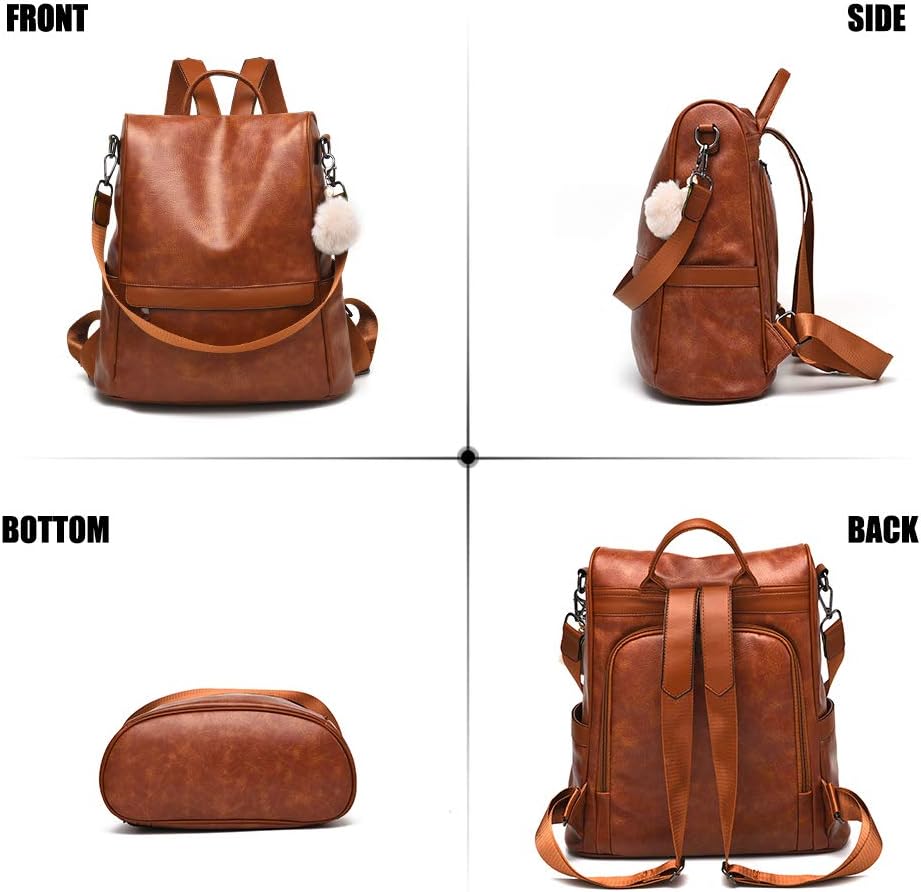 Women Backpack Purse PU Leather Anti-theft Casual Shoulder Bag Fashion Ladies Satchel Bags - Image 2