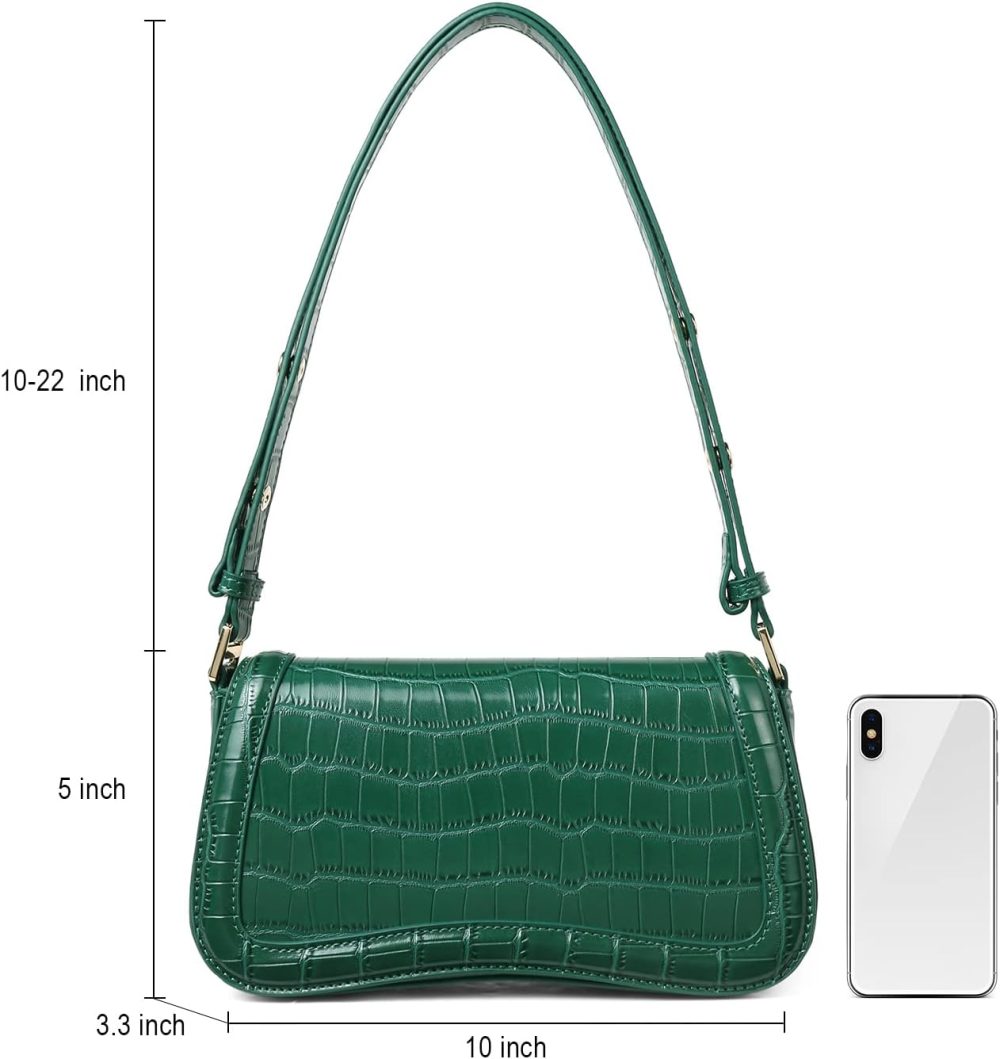 Small Shoulder Bags,Purses for Women Vegan Leather Crossbody Handbag Clutch Hobo Purse - Image 2