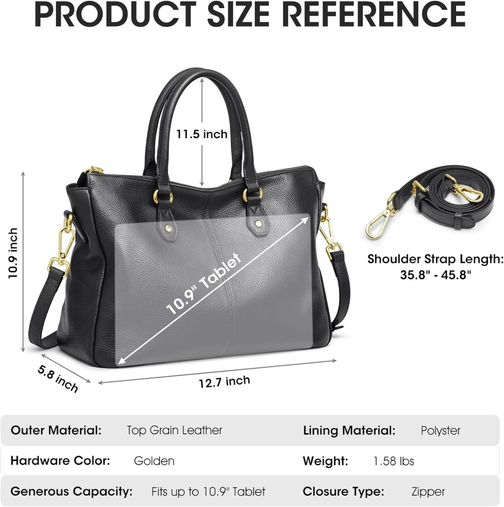 Soft Leather Tote Bags for Women, Shoulder Satchel Purses and Handbags - Image 2