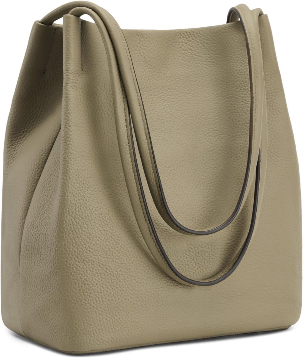 Women Soft Genuine Leather Totes Shoulder Bag Purses and Handbags with Top Magnetic Snap Closure